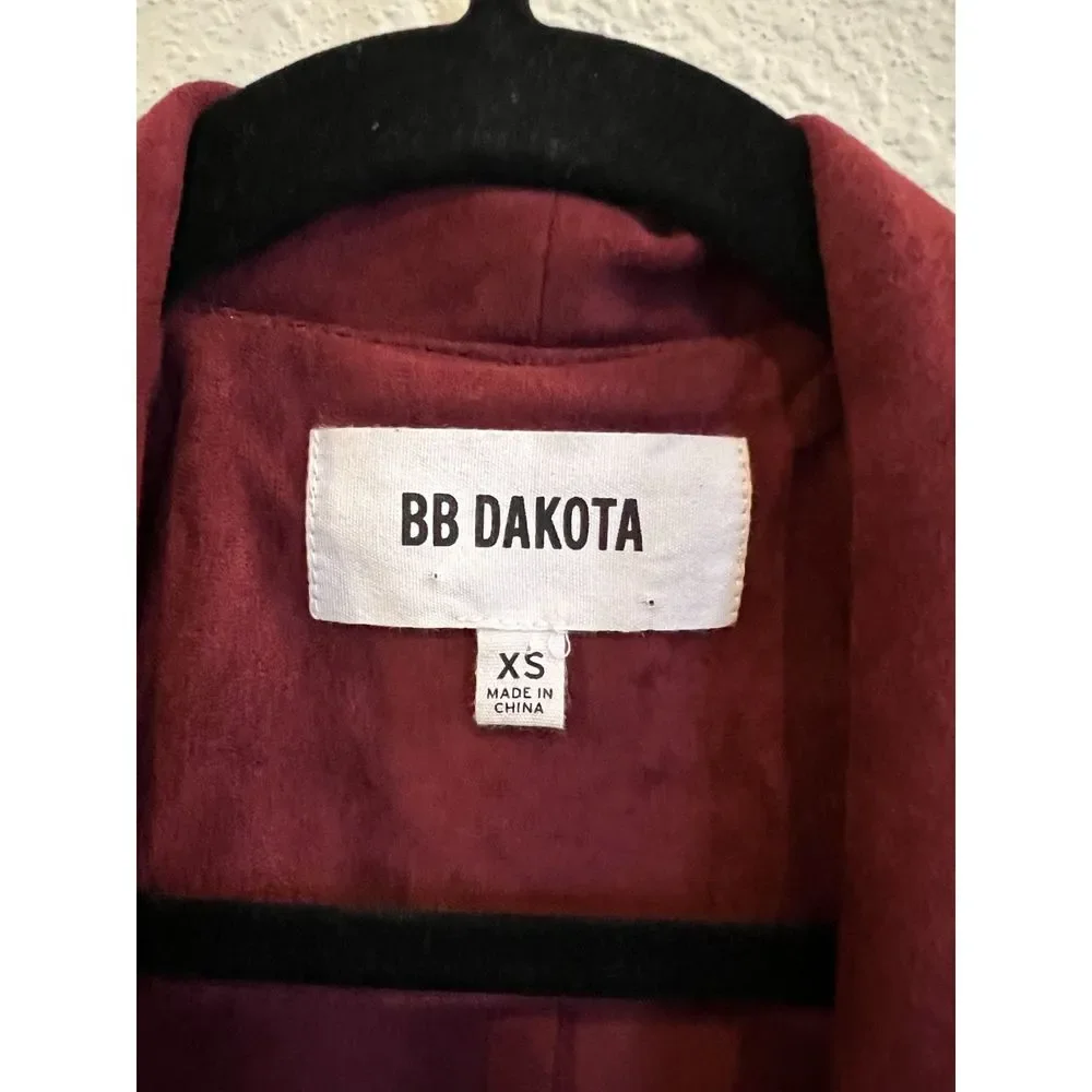 BB DAKOTA Wade Faux Suede Jacket in Cherrywood Size XS a602